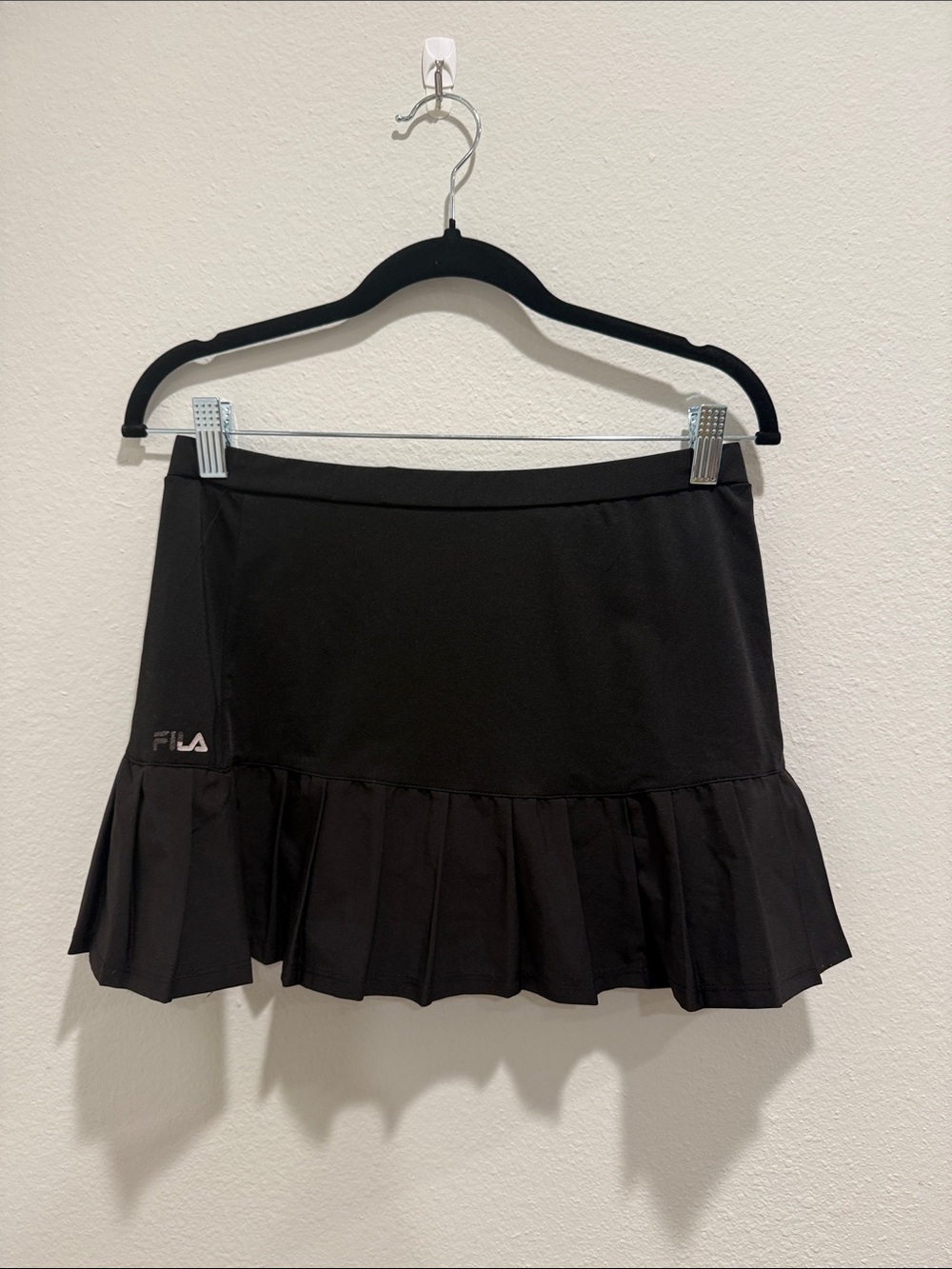 Fila Black Pleated Ruffle Mini Skirt